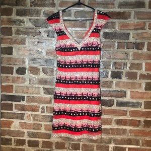 Fully beaded red pink black dress for homecoming